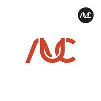 brief auc monogram logo ontwerp vector