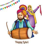 gelukkig lohri vakantie festival van Punjab kaart ontwerp vector