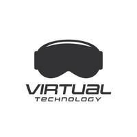virtueel realiteit koptelefoon, vr bril apparaat vector logo ontwerp concept