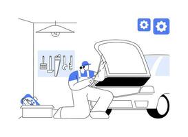 auto reparatie garage abstract concept vector illustratie.