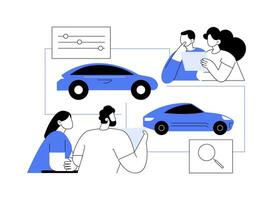 automotive markt Onderzoek abstract concept vector illustratie.