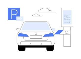 parkeren binnenkomst station abstract concept vector illustratie.