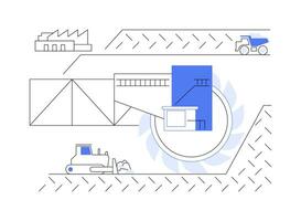 open pit mijnbouw abstract concept vector illustratie.