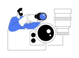 camera lens hechting geïsoleerd tekenfilm vector illustraties.