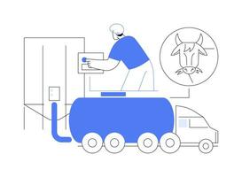 melk tanker vrachtauto abstract concept vector illustratie.