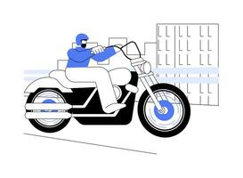 het rijden motorfiets in de stad abstract concept vector illustratie.