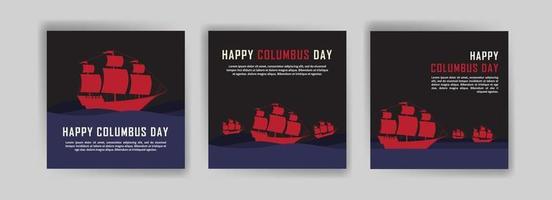 fijne colombusdag. social media postsjabloon voor columbus day. vector