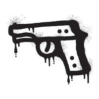 geweer graffiti met zwart verstuiven verf vector