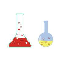 conisch fles icoon, chemisch test buis pictogrammen, laboratorium icoon. vector illustratie, vlak ontwerp.