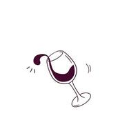 hand- getrokken illustratie van wijn glas icoon. tekening vector schetsen illustratie