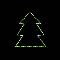 vector geïsoleerd illustratie van Kerstmis boom met neon effect.