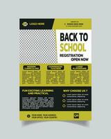 onderwijs modern folder ontwerp en school- toelating poster ontwerp a4 vector