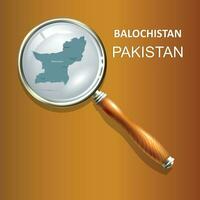balochistan vergrootglas met kaart van abstract topografisch achtergrond. Pakistan provincie, vector kaart.