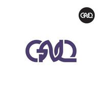 brief gnq monogram logo ontwerp vector