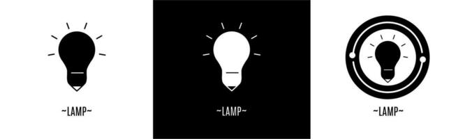 lamp logo set. verzameling van zwart en wit logo's. voorraad vector. vector