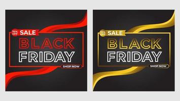 set van black friday sale social media post-promotiesjabloon. vector