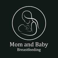 schoonheid verpleegster borstvoeding geven mam baby, mama moeder borstvoeding geeft borstvoeding logo illustratie vector