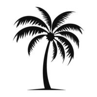 een palm boom vector geïsoleerd Aan een wit achtergrond, tropisch palm boom silhouet