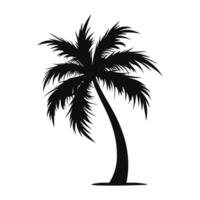 een palm boom vector geïsoleerd Aan een wit achtergrond, tropisch palm boom silhouet