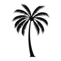 een tropisch palm boom silhouet vector geïsoleerd Aan een wit achtergrond