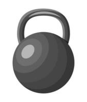 zwart metaal geschiktheid kettlebell. cirkel gewicht met handvat. sport gewicht, Sportschool apparatuur, opleiding, oefening en training. vector illustratie in vlak stijl