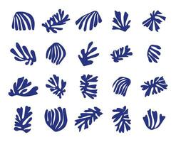 matisse blauw abstract kunst set. reeks van abstract modieus creatief artistiek elementen vector