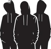 Mens hoodies vector silhouet zwart kleur 3