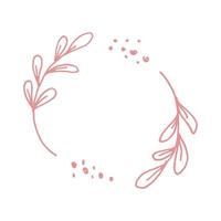 vector hand getekend bloemen roze frame