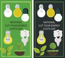 nationaal besnoeiing uw energie kosten dag vector illustratie