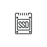 solide staat rit lijn icoon geïsoleerd Aan wit achtergrond. ssd icoon vector