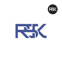 brief rsk monogram logo ontwerp vector