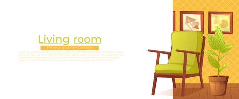 Woonkamer interieur banner vector