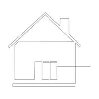 huis single lijn doorlopend schets vector kunst tekening en gemakkelijk een lijn huis minimalistische ontwerp
