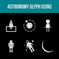 unieke astronomie glyph vector icon set