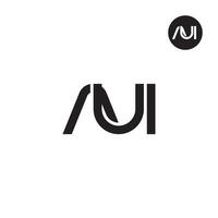 brief aui monogram logo ontwerp vector