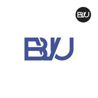 brief bvu monogram logo ontwerp vector