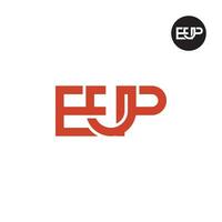 brief eup monogram logo ontwerp vector