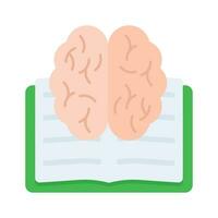 handboek met menselijk hersenen concept icoon van slim boek, modieus vector van ai boek
