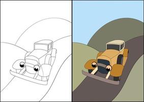 eenvoudige voertuig kleurplaten voor kinderen, kleurplaten voor kinderen. vector
