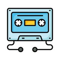 een icoon van cassette in modern stijl, multimedia apparaat vector