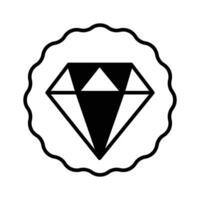 diamant binnen insigne tonen concept van het beste kwaliteit vector ontwerp, premie kwaliteit icoon