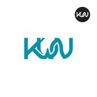 brief kwn monogram logo ontwerp vector