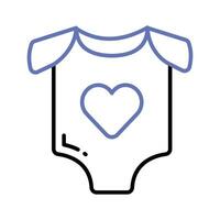 icoon van baby romper in modern stijl, baby jurk vector ontwerp