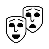 gezicht maskers, theater maskers thema partij icoon in modern stijl, gemakkelijk naar gebruik vector