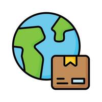 wereldwijd levering icoon ontwerp, bewerkbare vector van globaal levering