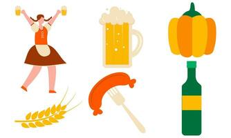 oktoberfeest bier festival pictogrammen reeks vector