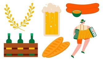 oktoberfeest bier festival pictogrammen reeks vector