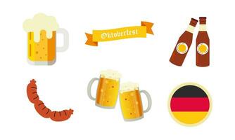 oktoberfeest bier festival pictogrammen reeks vector