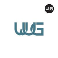brief wug monogram logo ontwerp vector