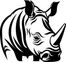 neushoorn, zwart en wit vector illustratie